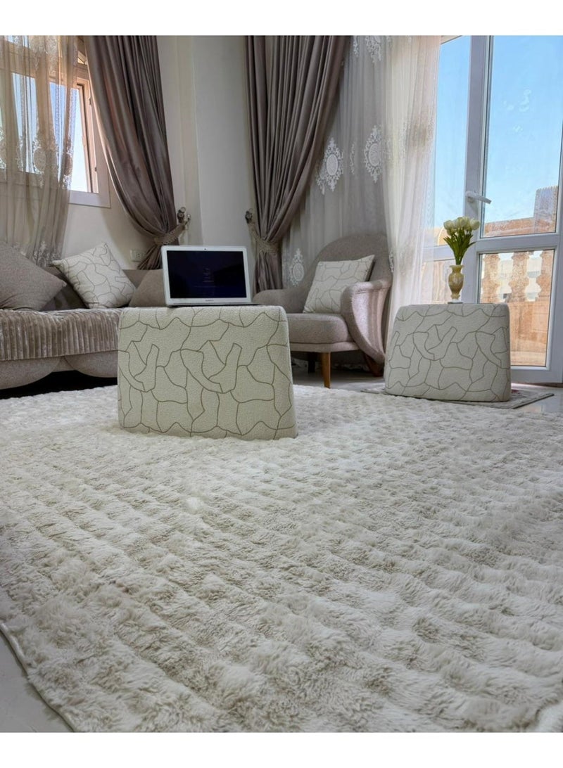 بديل السجاد فرو بابلز فاخر ناعمة و ظهر من حبيبات الدوتس المانع للانزلاق - Image 1